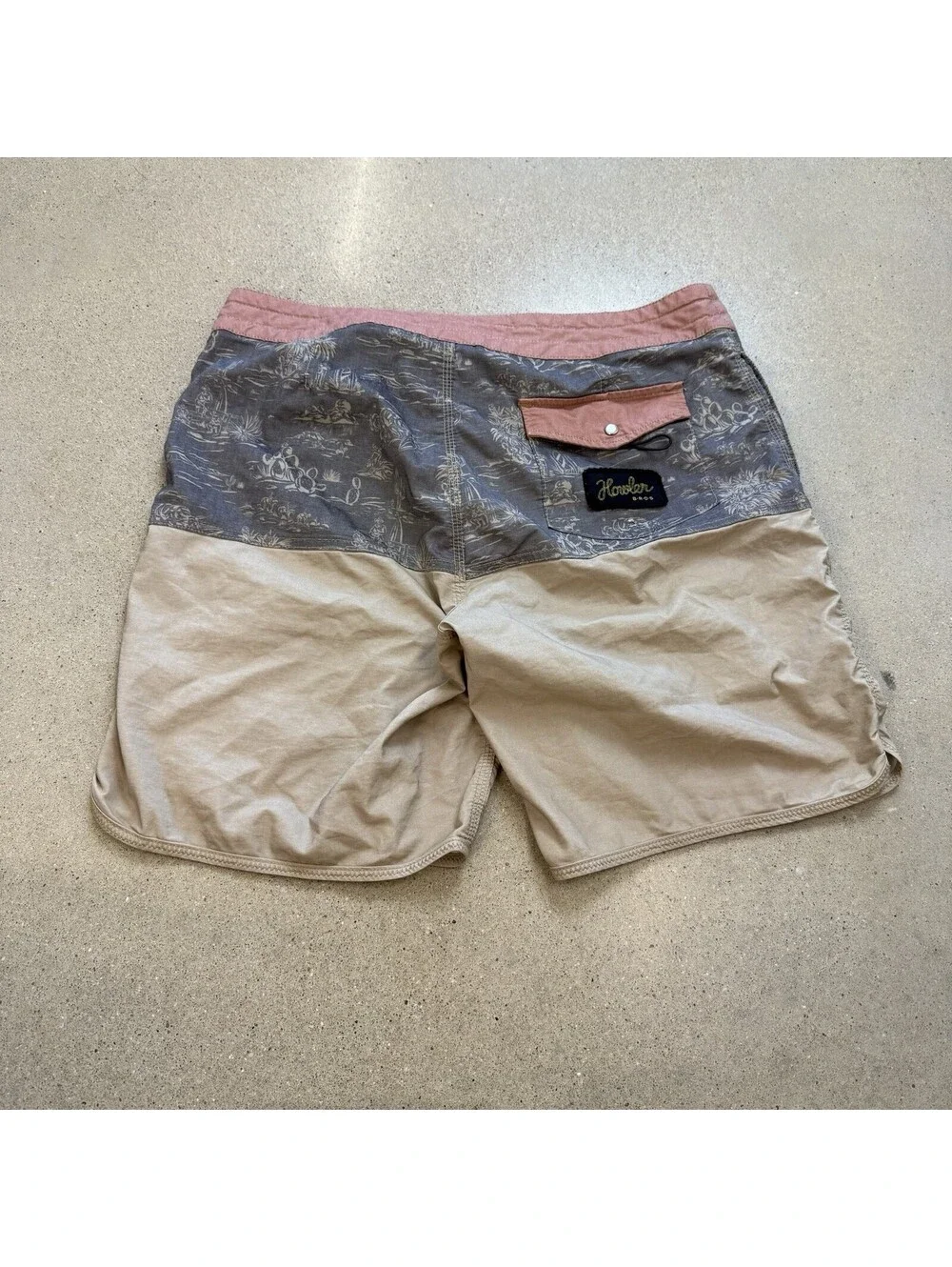 Howler Bros Board Shorts Mens 34 Gray Drawstring Pockets Surf Swim Trunks